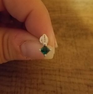 Jewelry - 14k white gold emerald necklace and earing set Jewelry - 14k white gold emerald necklace and earing set